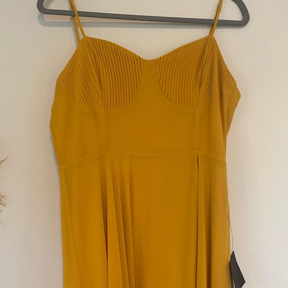 Cause for Commotion Golden Yellow Pleated Bustier Maxi Dress from Lulu’s - Picture 3 of 3
